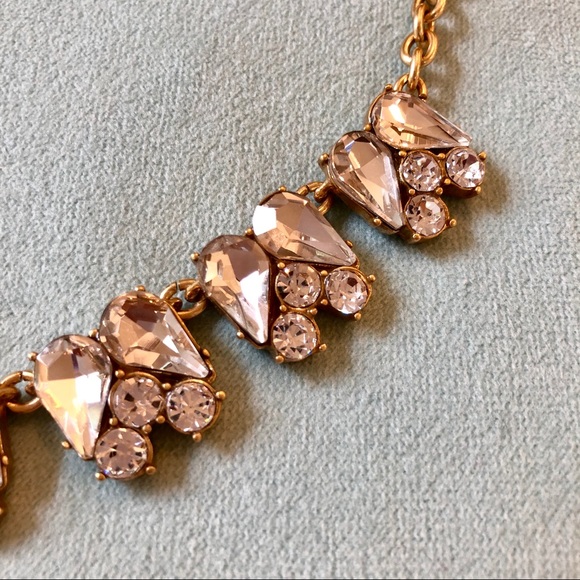 J CREW Gold Tone Chain, Cut Crystal Necklace - Picture 3 of 8